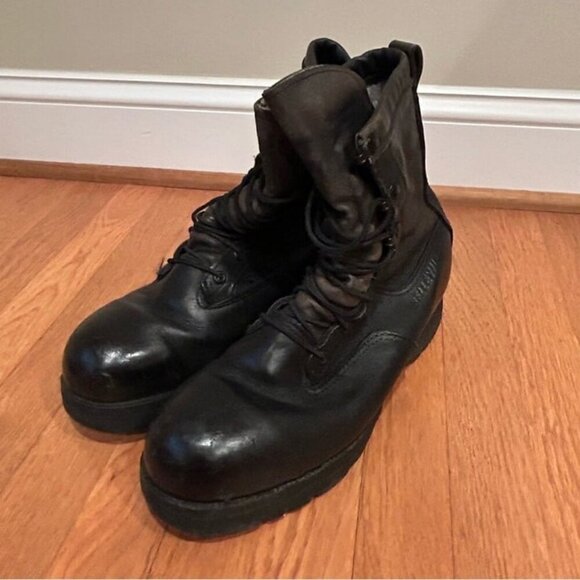 Belleville Black Leather Steel Toe Military Combat Boots Men’s Size 10.5 - Picture 1 of 8
